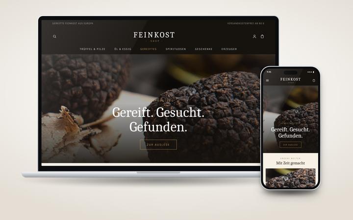 Shop-Beispiel Genuss: Laptop und Smartphone